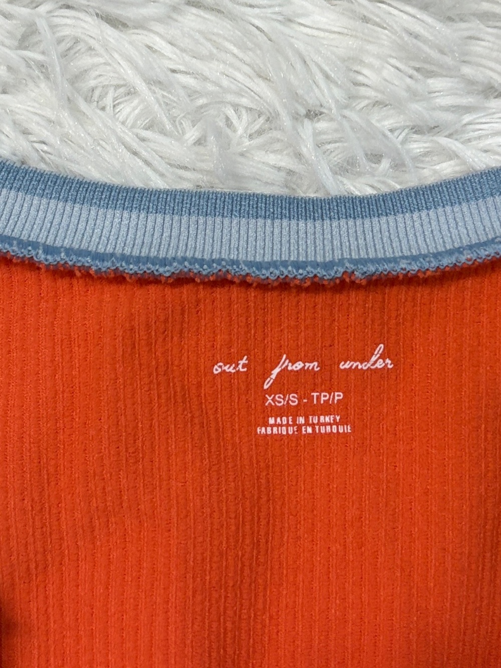UO Out From Under Go For Gold Seamless Top In Orange/light Blue - Picture 3 of 4